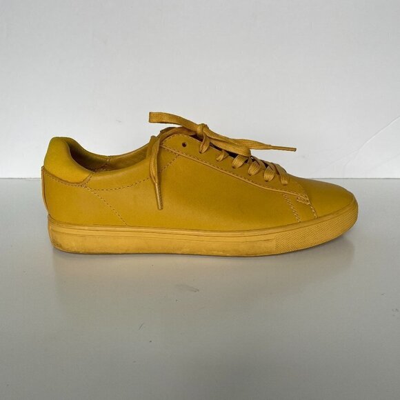 CLAE Bradley Sneaker Yellow Leather Lace Up Womens 7 - Picture 2 of 8